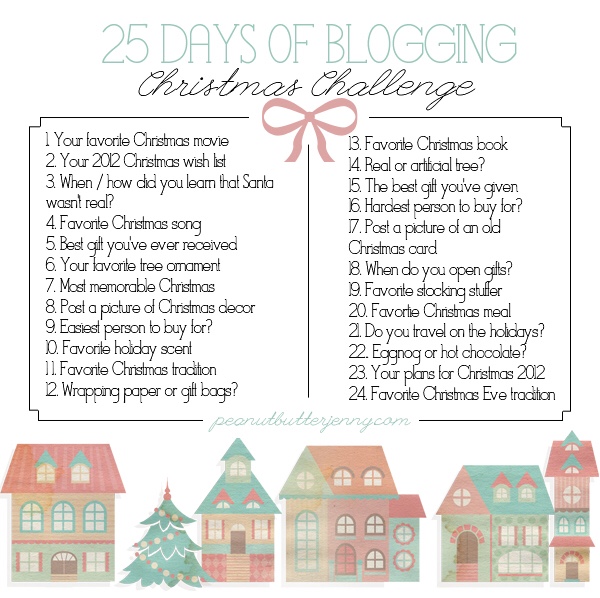 The list of 25 questions for Blogmas